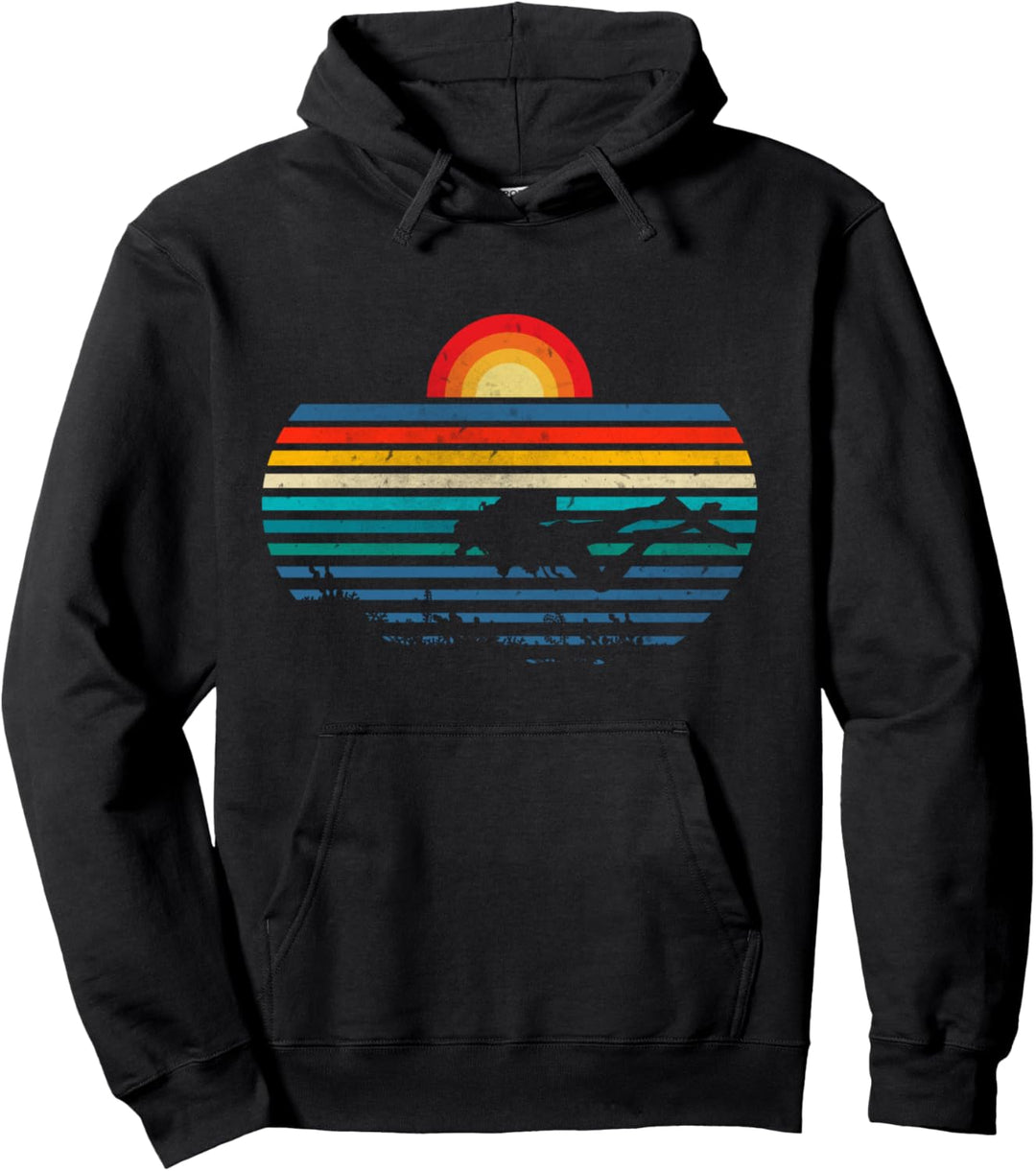 Retro Scuba Diving Sunset Vintage Old School Classic Party Pullover Hoodie