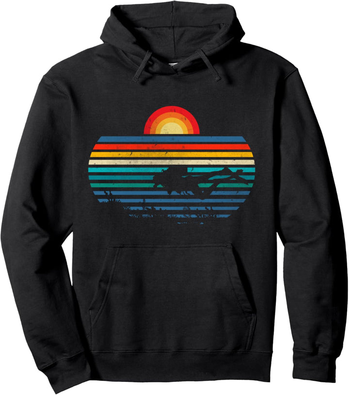 Retro Scuba Diving Sunset Vintage Old School Classic Party Pullover Hoodie