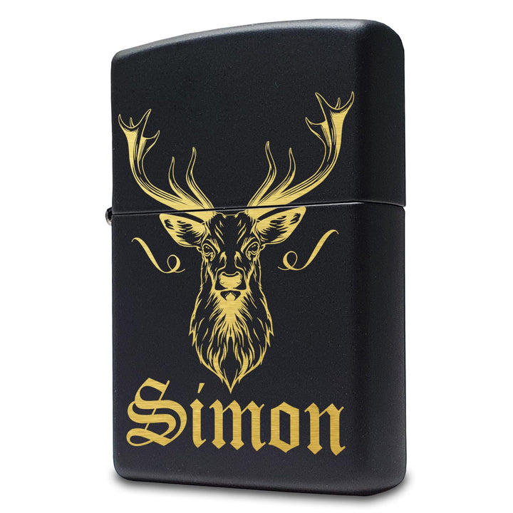 Jäger & Hirsch Zippo Feuerzeug mit Gravur personalisiert | Männer Geschenke für Jäger & Jagd, mit Hi