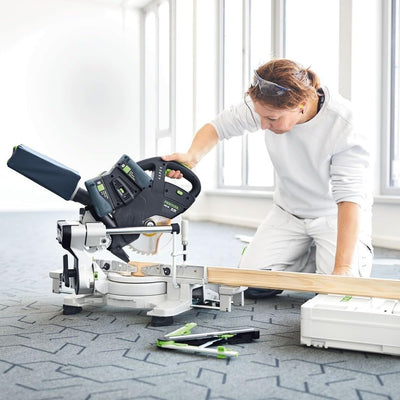 Festool Akku-Kapp-Zugsäge KSC 60 EB 5,0 I-Plus KAPEX (mit Kreissägeblatt, Schraubzwinge, LED-Schlagl