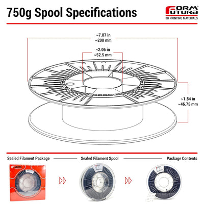 Formfutura 175HDGLA-STRED-0750 3D Printer Filament, PETG, See Through Rot