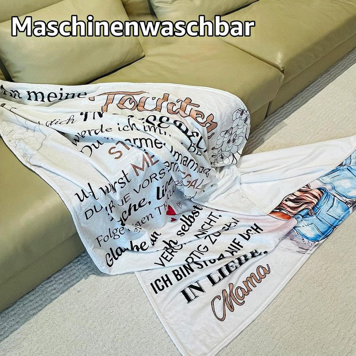 Kuscheldecke für Brief an Meine Tochter, Positive Ermutigung von Mutter zu Tochter, Super weiche Fla