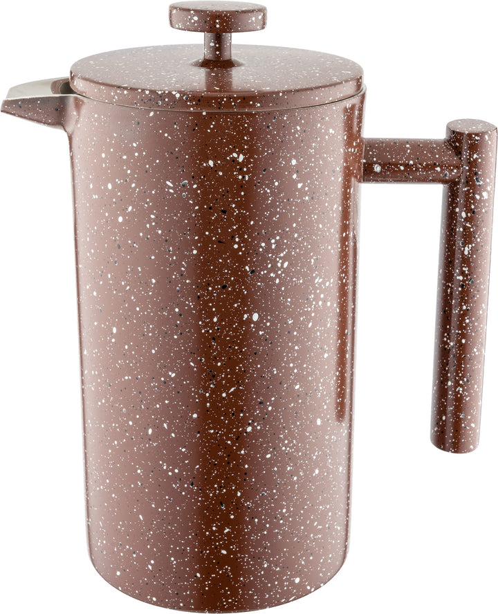 Café Olé CFD-08RG Doppelwandiger Kaffeebereiter aus hochwertigem Edelstahl – Rot Granit, für 8-Mokka