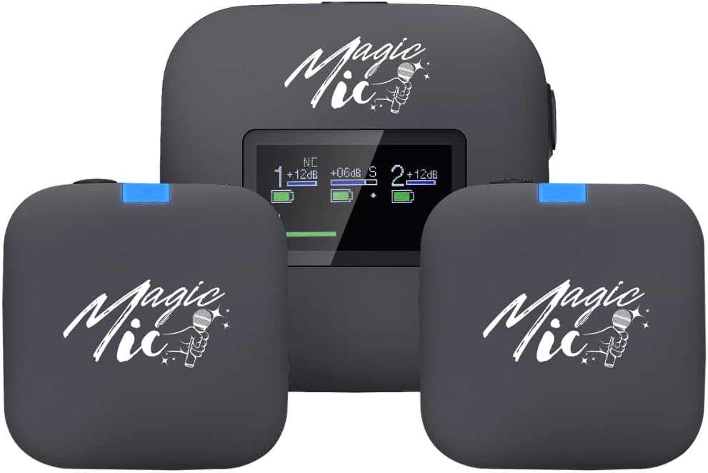 MagicMic™ 3 Pro Influencer Mikrofon Set LCD-Display, KI Geräuschunterdrückung, 20h Akku Stereo/Mono