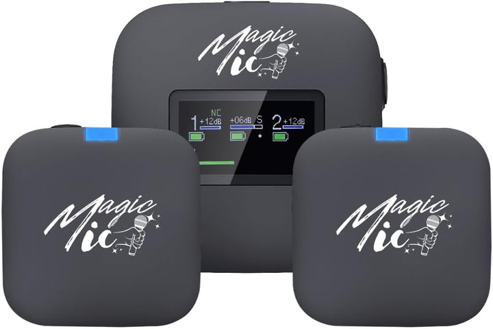 MagicMic™ 3 Pro Influencer Mikrofon Set LCD-Display, KI Geräuschunterdrückung, 20h Akku Stereo/Mono