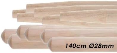 10x Besenstiele aus Kiefernholz 140cm Ø28mm, mit Konus