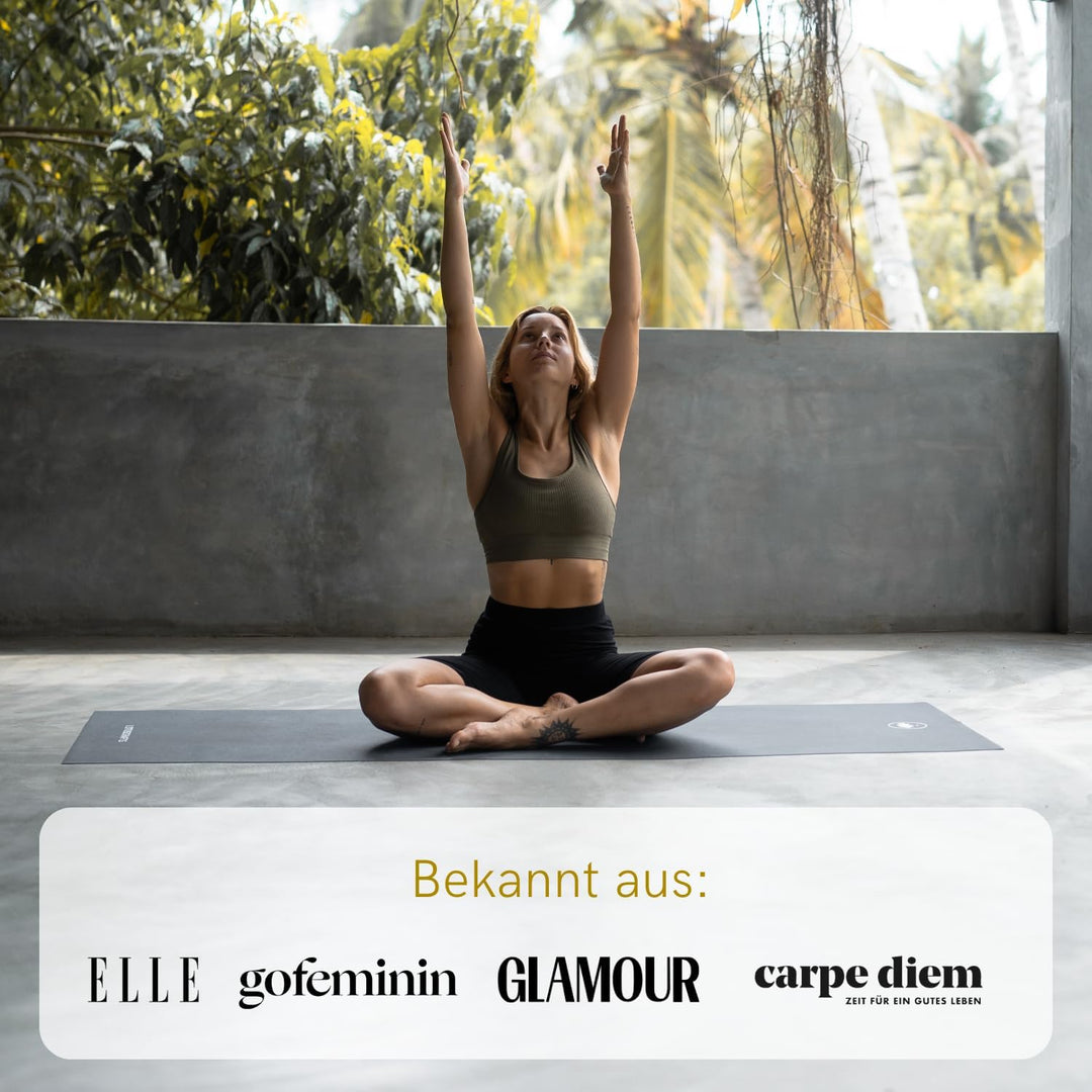 Lotuscrafts® Yogamatte dünn und faltbar, aus Naturkautschuk, Made in Spain, 1kg leiche Reisematte, 1