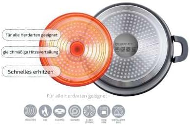 Kochtopf Kasserolle Topf Set 6-tlg m. Deckel Induktion CF-HC03 BRONZE oder SCHWARZ (Bronze - CF HC 0