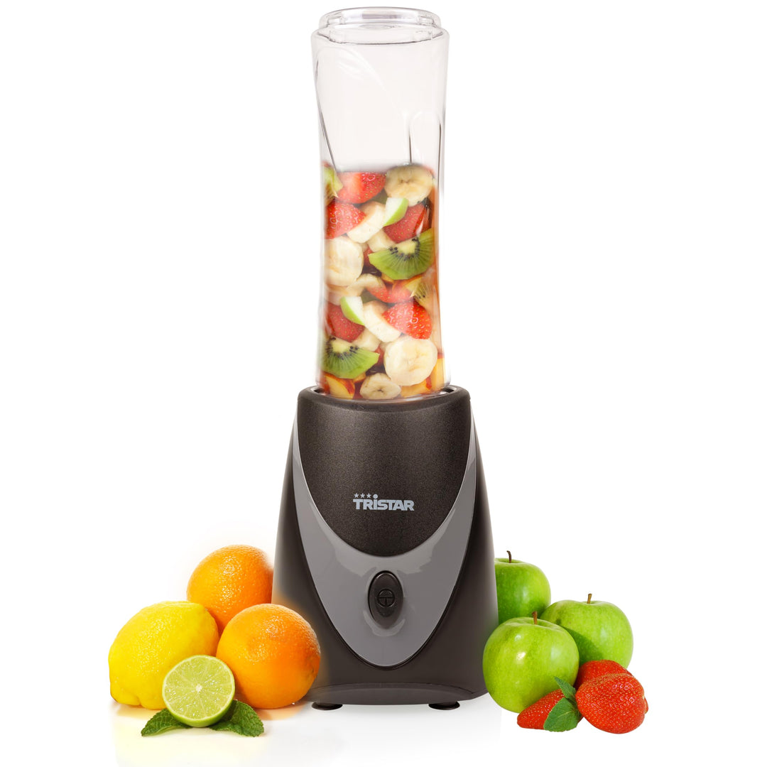 Tristar Smoothie Maker – 500ml Becher – Blender to go – Edelstahlklingen – mit Deckel – spülmaschine