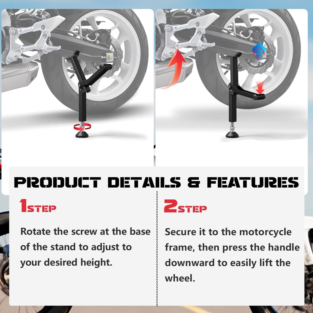 JFG RACING Motorrad-Hinterradständer, tragbar, faltbar, Vorder- und Hinterradständer, Paddock-Stände