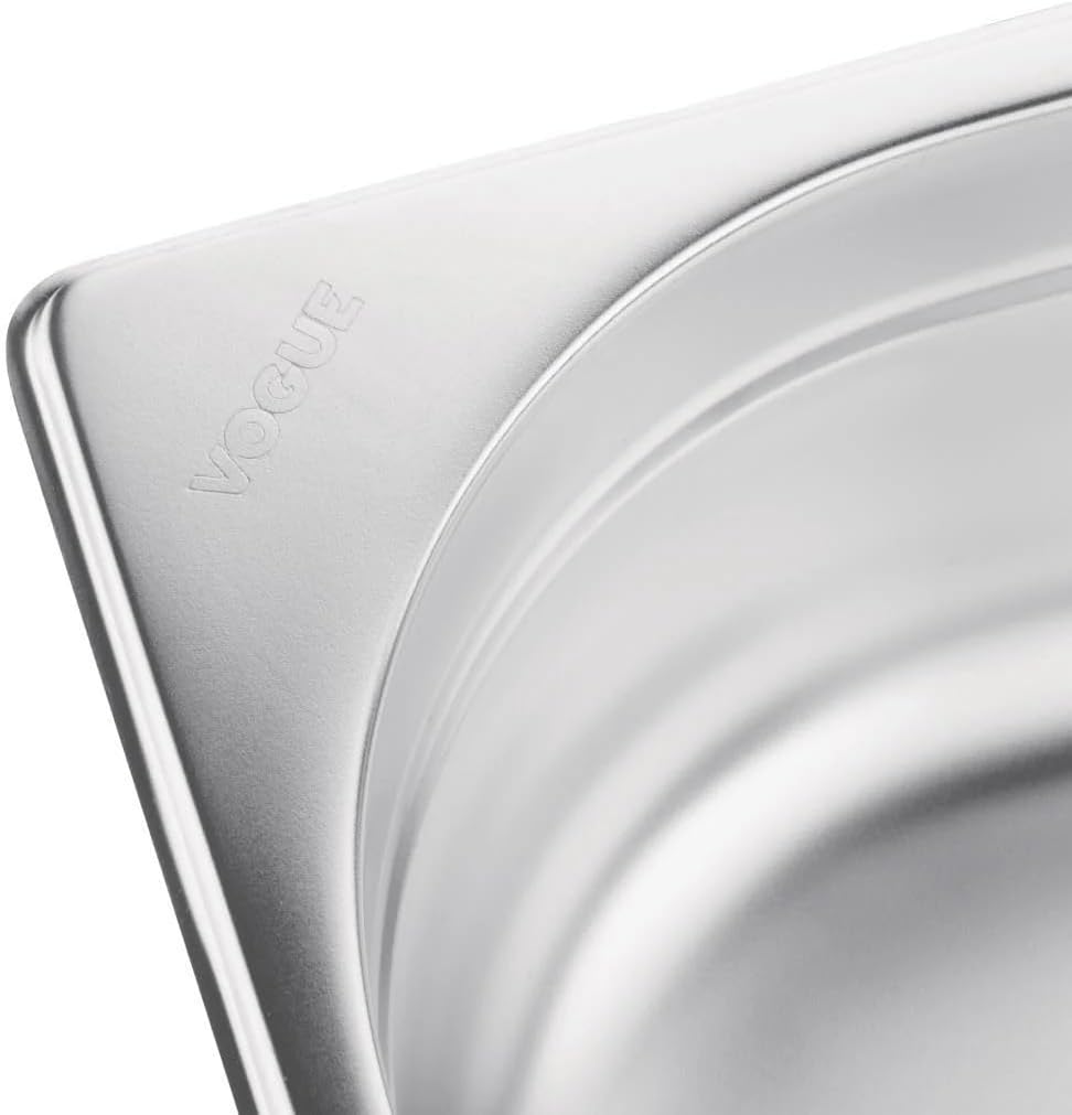 Vogue Gastronorm-Pfanne 1/1, Edelstahltablett, Tiefe: 100 mm, Fassungsvermögen: 13,5 Liter, Behälter