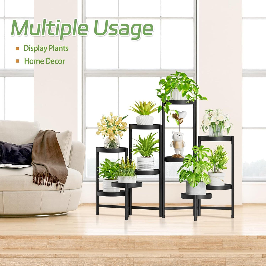 iDavosic.ly Pflanzenständer Metall mit 10 Etagen, Blumenständer Pflanzenregal Blumenregal Indoor Out