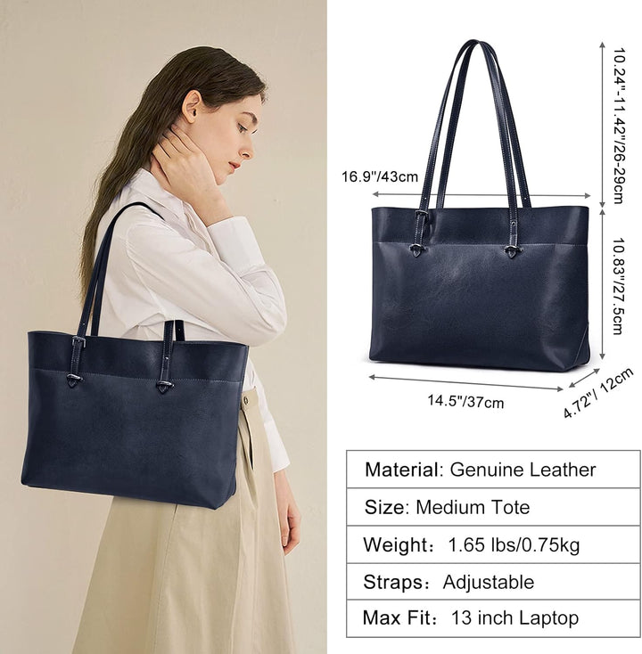 S-ZONE Damen Handtasche Rindspalt Leder Schultertasche Umhängetasche Grosse Shopper Tote Beutel Köni