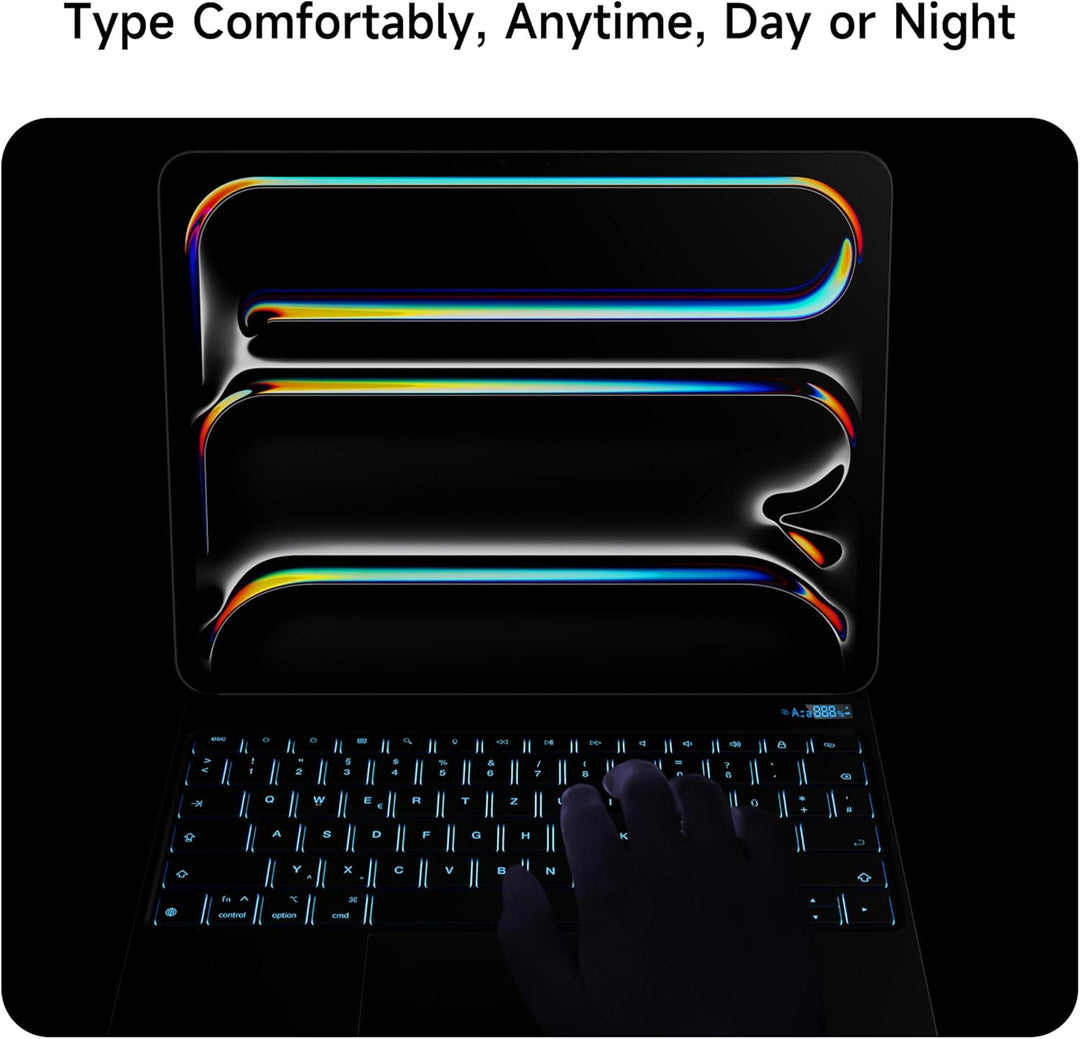 nimin Tastaturhülle für iPad Pro 13 Zoll M5 2025 / M4 2024, Multi-Touch-Trackpad, Magnetische Befest