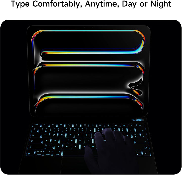 nimin Tastaturhülle für iPad Pro 13 Zoll M5 2025 / M4 2024, Multi-Touch-Trackpad, Magnetische Befest