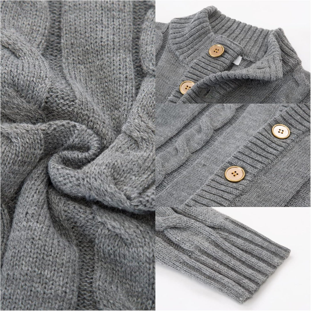 PJ PAUL JONES Herren Strickjacke mit Knopfverschluss Zopfmuster Strickjacke Cardigan mit Gerippter S