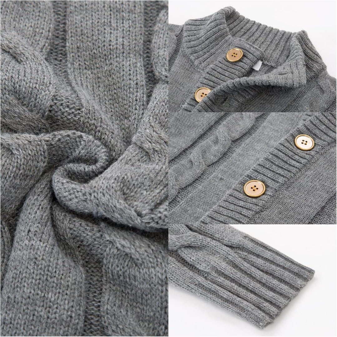 PJ PAUL JONES Herren Strickjacke mit Knopfverschluss Zopfmuster Strickjacke Cardigan mit Gerippter S