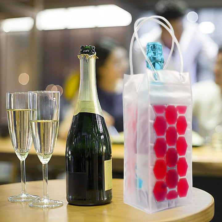 Kühltasche für Weinflaschen, transparent, 3 Stück (rot), Rot