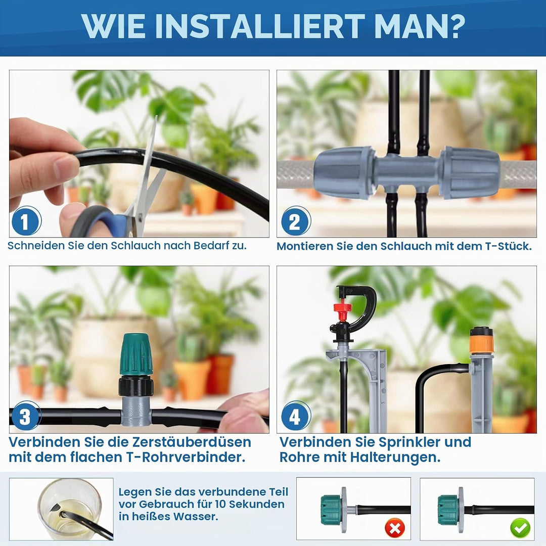 40M+2M Bewässerung Kit, 154PCS Tropfbewässerung Bewässerungssystem Automatische, Gartenbewässerung T