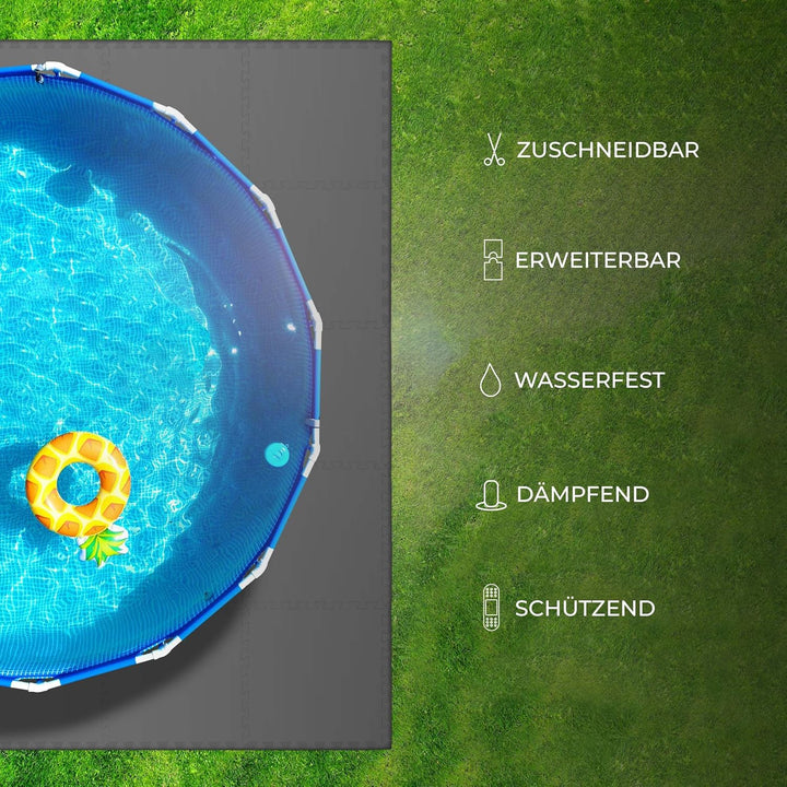 Bestlivings Pool-Bodenschutzmatte, Unterlegmatte zum Schutz ihres Pools, 16 Stück (52x52x1,2 cm) - 4