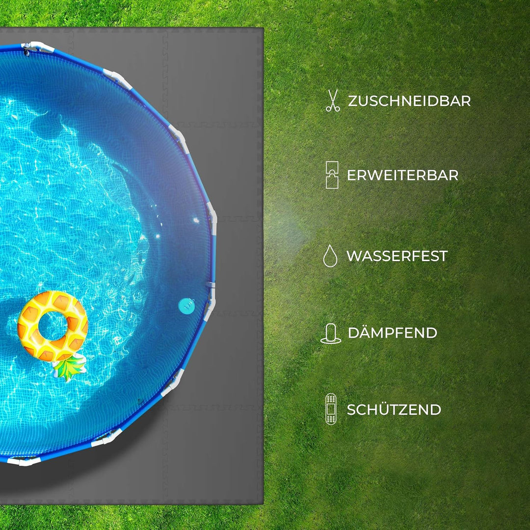 Bestlivings Pool-Bodenschutzmatte, Unterlegmatte zum Schutz ihres Pools, 16 Stück (52x52x1,2 cm) - 4