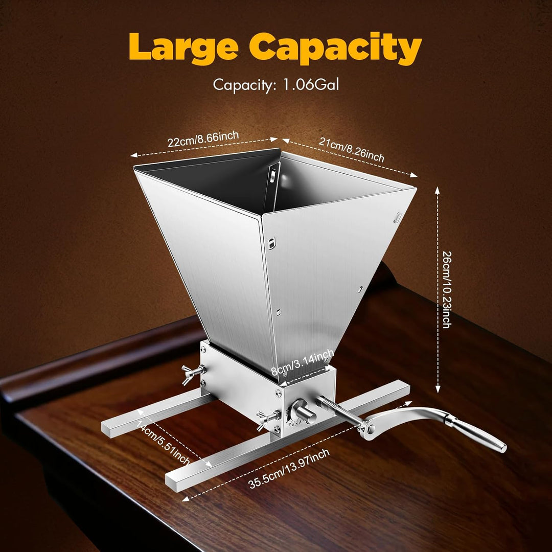 Gdetnysty Manuelle GetreidemüHle Mit Edelstahl Walzen Und Aluminium Basis Einstellbare MahlstäRke 01