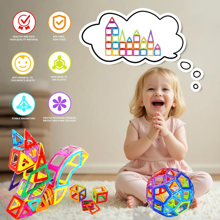 Magnetische Bausteine Konstruktion für Kinder, Magnetbausteine für Kinder 3D Magnetspiel Lernspielze