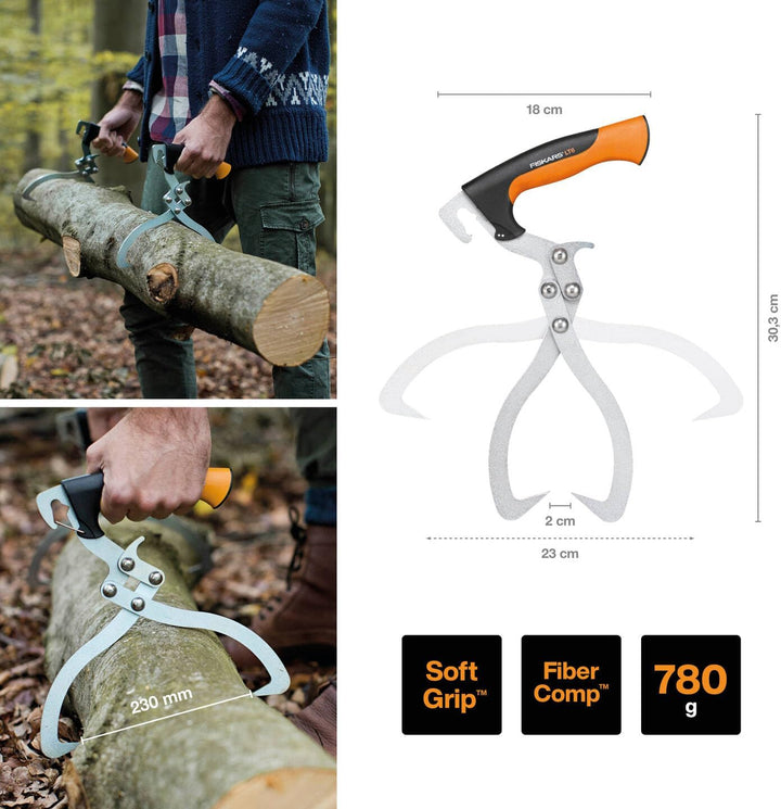 Fiskars Handpackzange zur Holzbearbeitung, Inklusive Köcher, Maulöffnung 23,5 cm, Schwarz/Orange, Wo