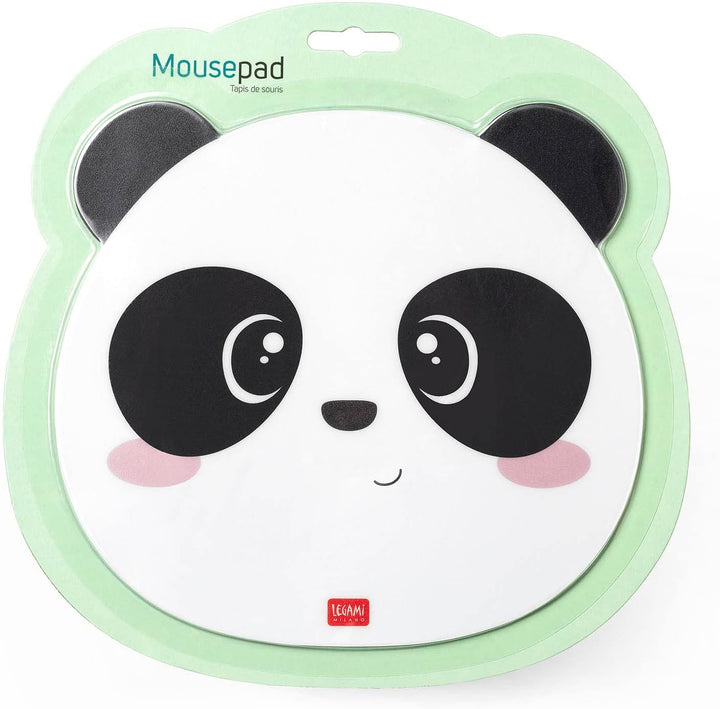 Legami - Mauspad, Mauspad mit Staub- und blendfreier PVC-Oberfläche, Rutschfester Gummiboden, Panda