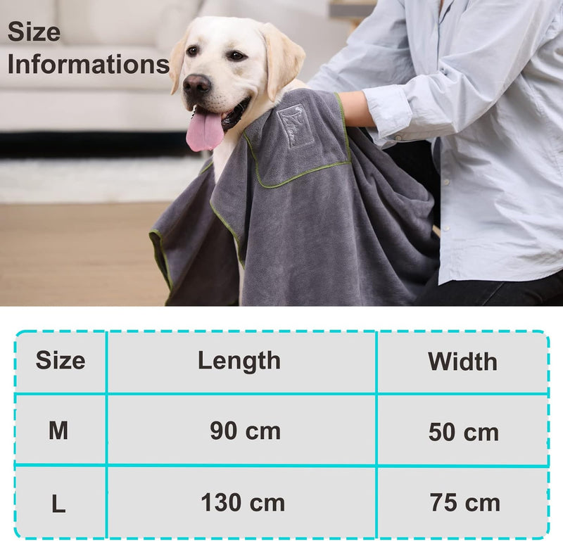 PETTOM 2er Set Hundehandtuch, Hundehandtuch Extra Saugfähig, Handtuch Hund Mikrofaser Schnell Trockn
