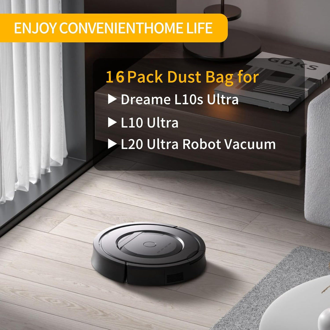 16 Stück Staubbeutel Kompatibel mit Dreame L10s Ultra / L10 Ultra / L20 Ultra, für Xiaomi X10+ / X20