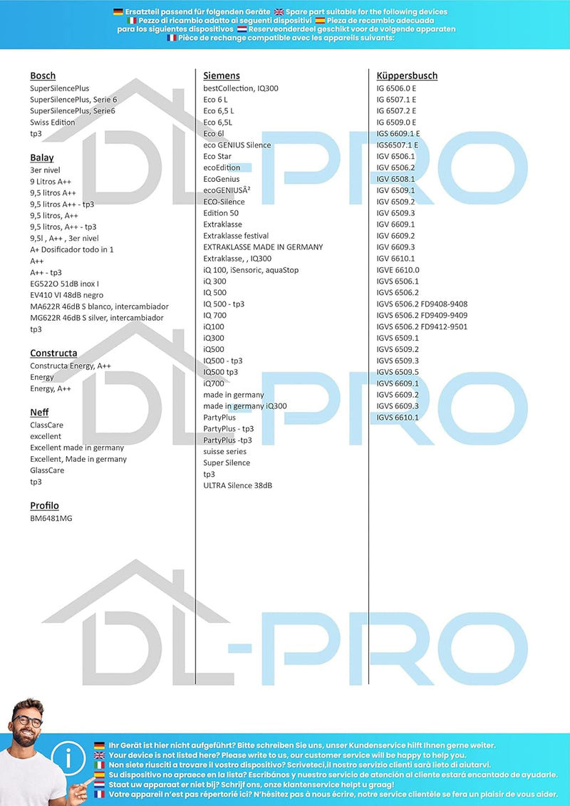 DL-pro Türdichtung für Bosch Siemens Neff 00668079 668079 Schürzendichtung Dichtung unten für Geschi