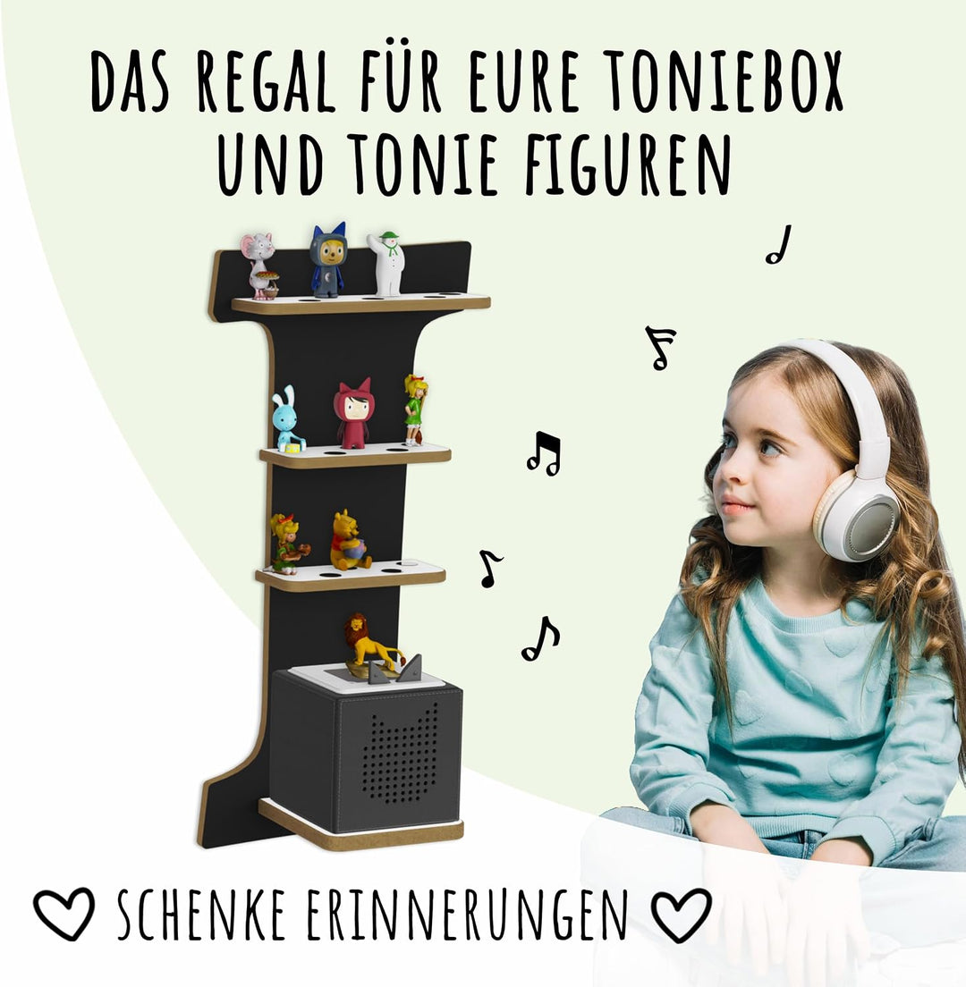 Tonie Regal für Toniebox, Toniebox Regal personalisiert mit Name und Holzsymbolen, Tonie Aufbewahrun
