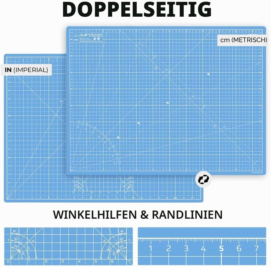 La Canilla Schneidematte A2 Selbstheilend (60x45 cm - 24x18") Cutting Mat Schneideunterlage für Bast