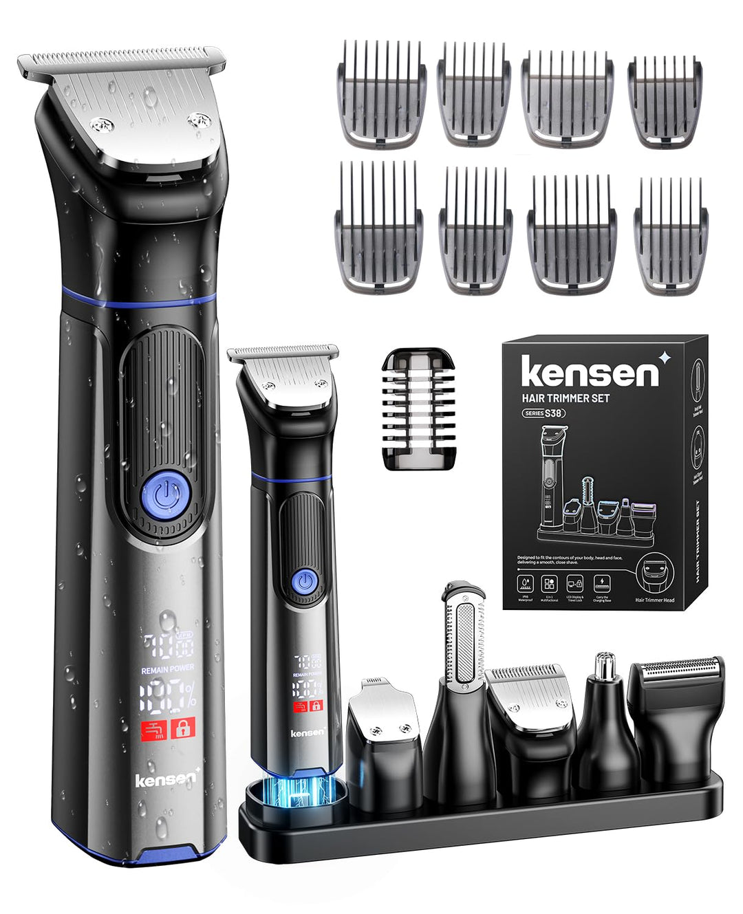 kensen Barttrimmer Herren,18 In 1 Bartschneider Set Wasserdicht Beard Trimmer Usb-C Bart Rasierer El