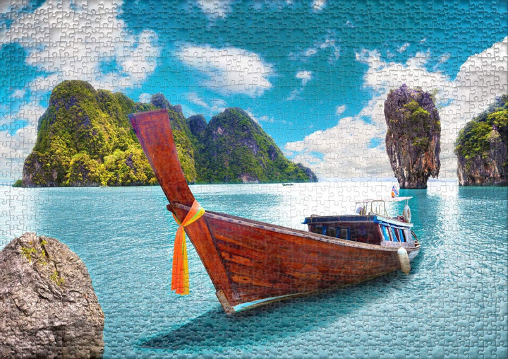 Ulmer Puzzleschmiede - Puzzle „Paradies in Sicht“ - Klassisches 1000 Teile Landscape-Puzzle – Puzzle