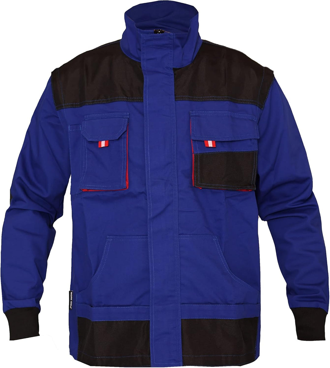 WORK IDEA Herren-Arbeitsjacke mit mehreren Taschen, strapazierfähigem Canvas XL Blau, XL Blau