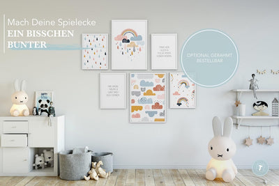 Papierschmiede® Bilder Kinderzimmer Kids Mood Poster Set Wolkentraum, Kinderzimmer Bilder Babyzimmer