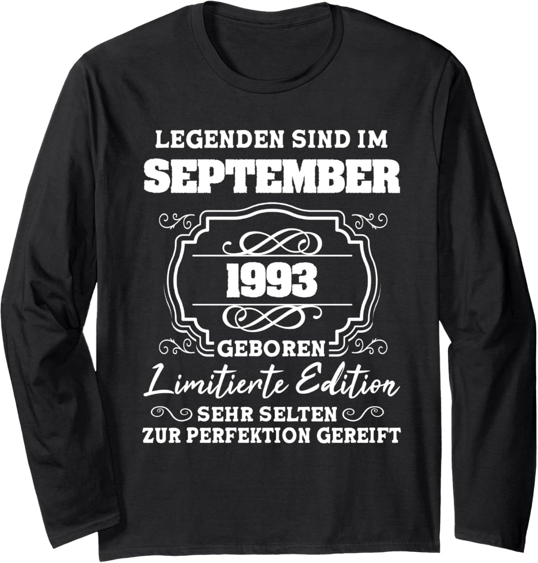 Legenden sind im September 1993 geboren 29.Geburtstag Mann Langarmshirt