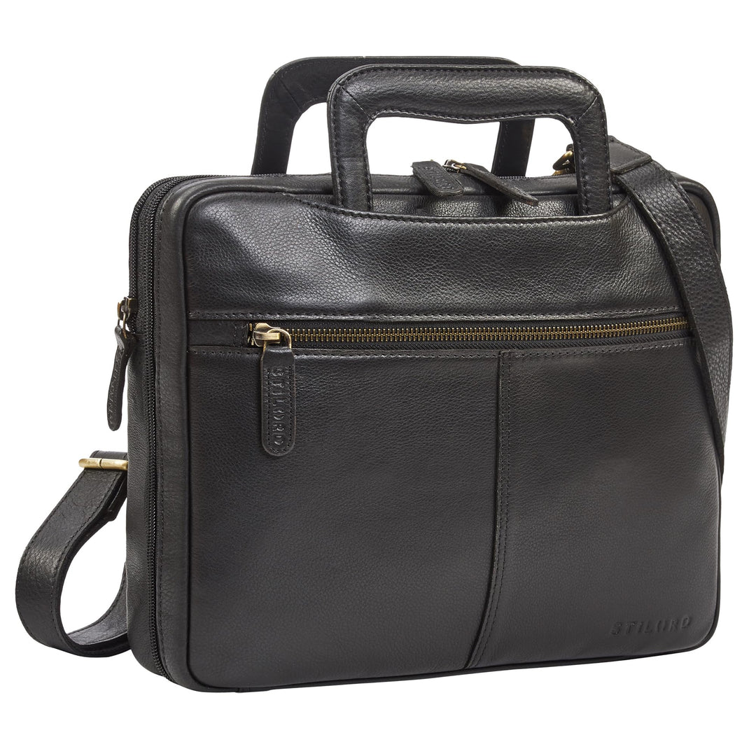 STILORD Connell Laptoptasche 13 Zoll Leder Aktentasche Schmal Arbeitstasche Herren Vintage Laptop-Hü