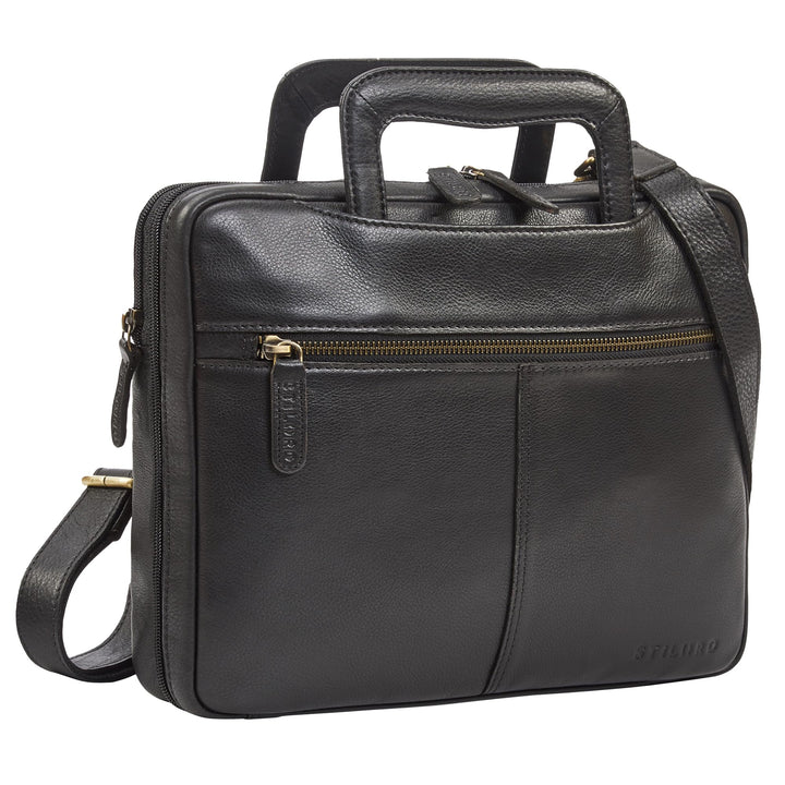 STILORD Connell Laptoptasche 13 Zoll Leder Aktentasche Schmal Arbeitstasche Herren Vintage Laptop-Hü