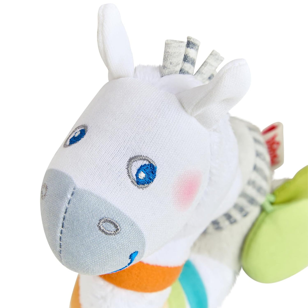 HABA Greifling Zebra – Plüsch-Greifspielzeug für Babys mit Rassel & extra-weichem Stoff – Fördert Si