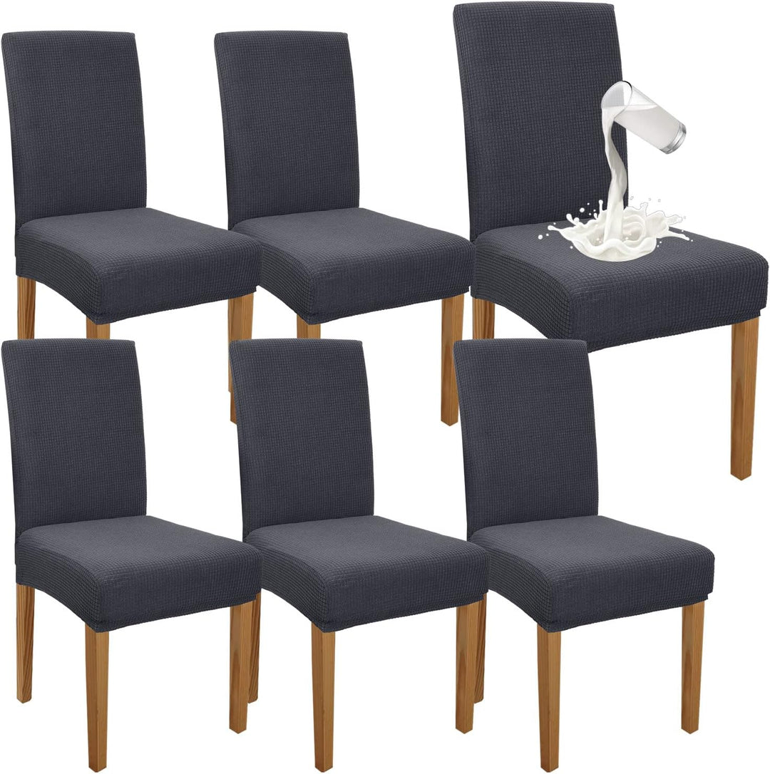 Granbest Premium Wasserdicht Esszimmerstuhl Abdeckungen Satz Von 6, Elastische Hohe Zurück Stuhlhuss