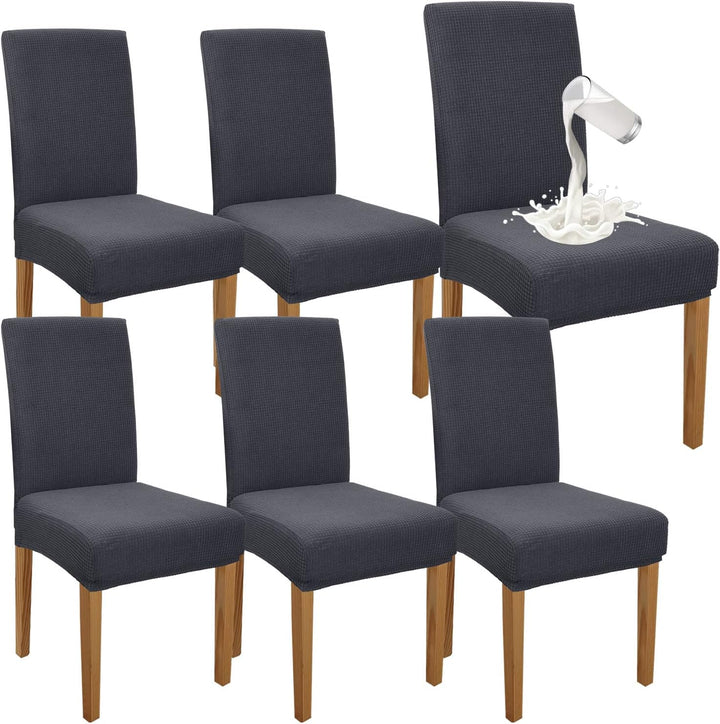 Granbest Premium Wasserdicht Esszimmerstuhl Abdeckungen Satz Von 6, Elastische Hohe Zurück Stuhlhuss