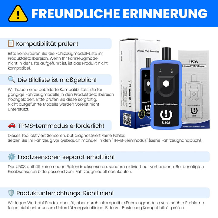 OBDResource Universal RDKS Relearn Tool Reifendruck Kontrollsysteme Anlernsystem Reifenventilaktivat