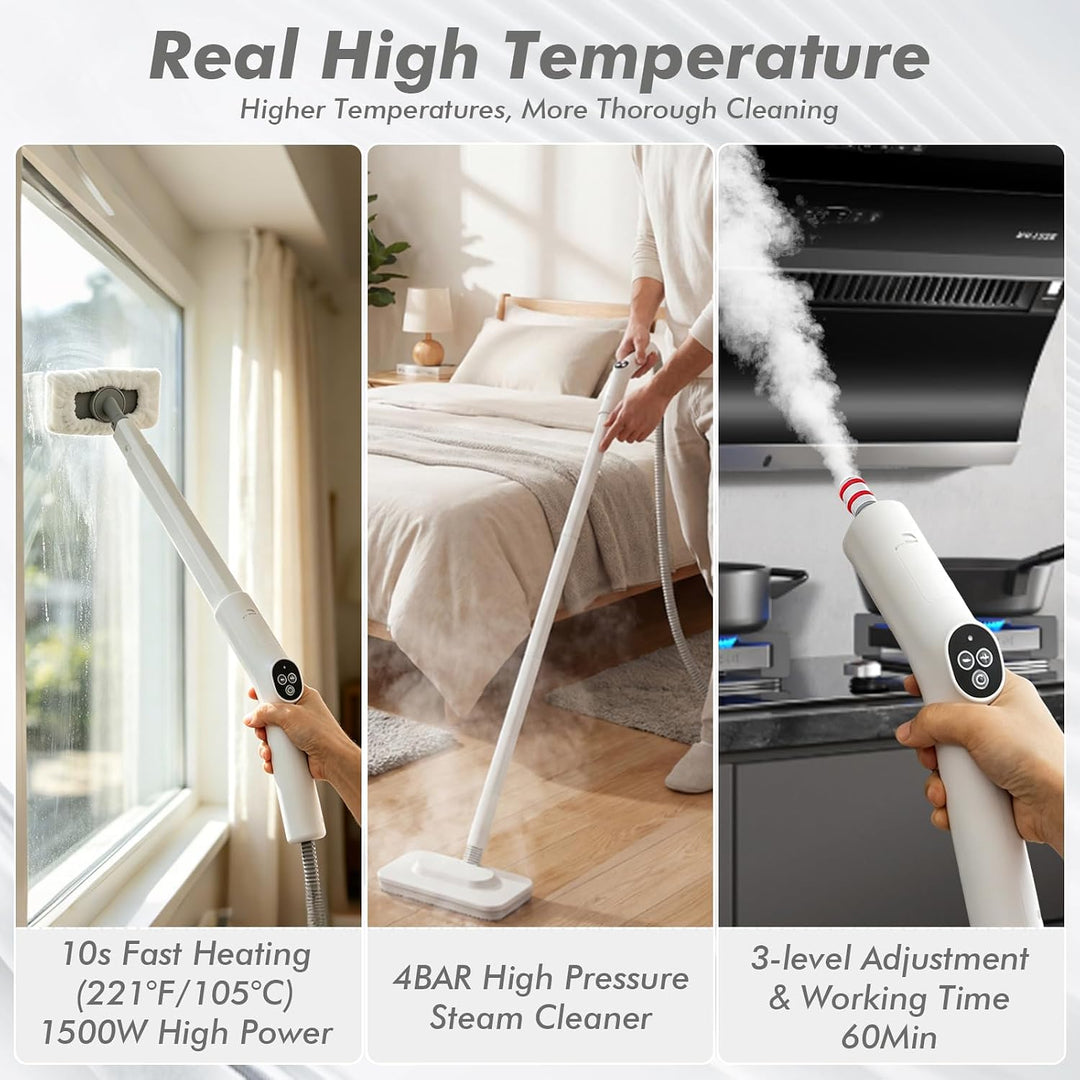 1500W Dampfreiniger Handgerät für Boden Küche Fenstern Badezimmern