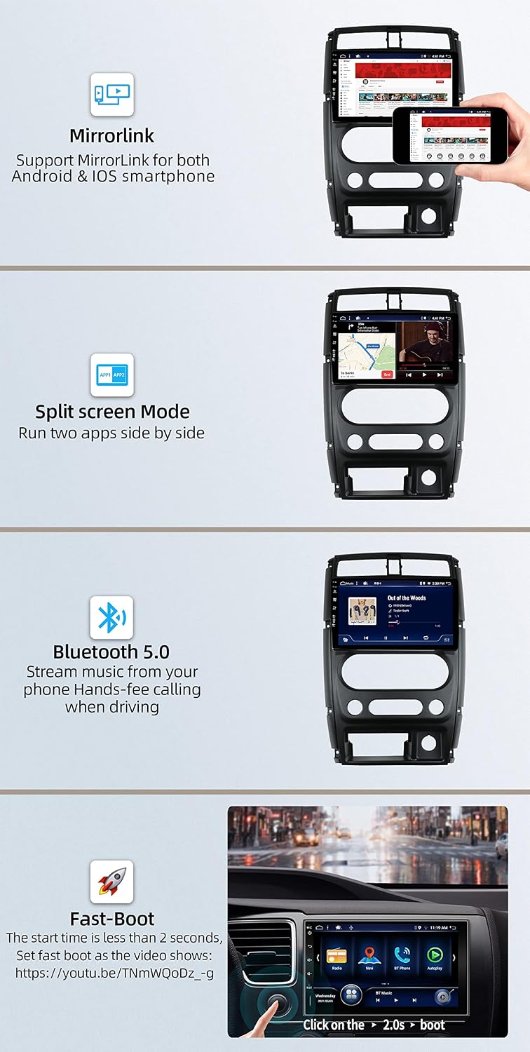 JOYX - [6G+128G] - Android 15 IPS Autoradio Passt für Suzuki Jimny 3 (2005-2019) - Kabellos CarPlay/