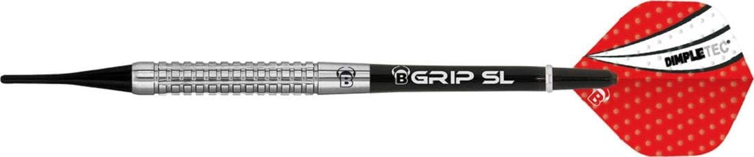 Dot Soft Dart, unterschiedliche Griffzonen und Einkerbungen machen dieses Premium Dartset aus 90 % T