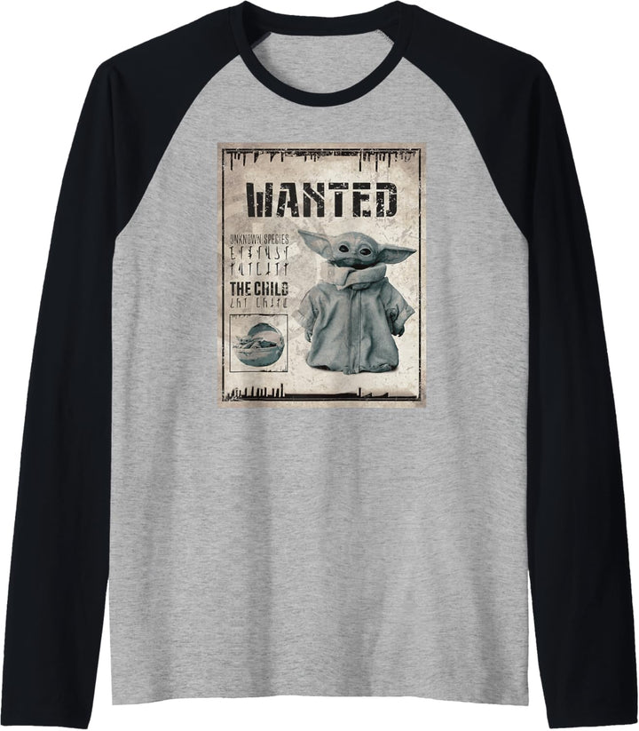 Star Wars The Mandalorian The Child Wanted Poster Raglan