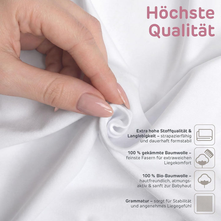 babybay Jersey Spannbetttuch Deluxe Organic Cotton passend für die Modelle Maxi, Midi, Boxspring, Co